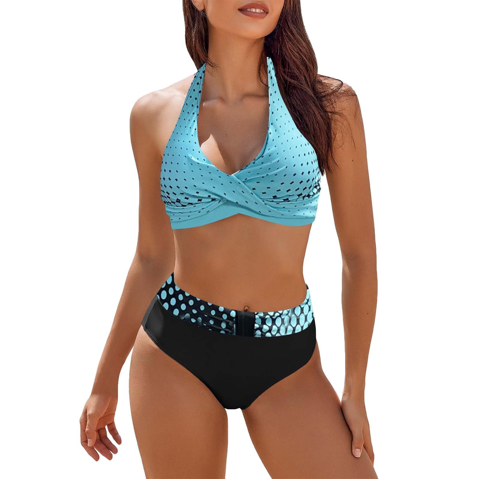 SHOBDW Bikinis Mujer 2024 Tallas Grandes Bikini Sexy Tanga Traje de Baño Dos Piezas Reductor Micro Mini Bikinis Deportivo Brasileño Bañador Arena Surf Bañadores Cintura Alta Trajes de Push Up Swimwear