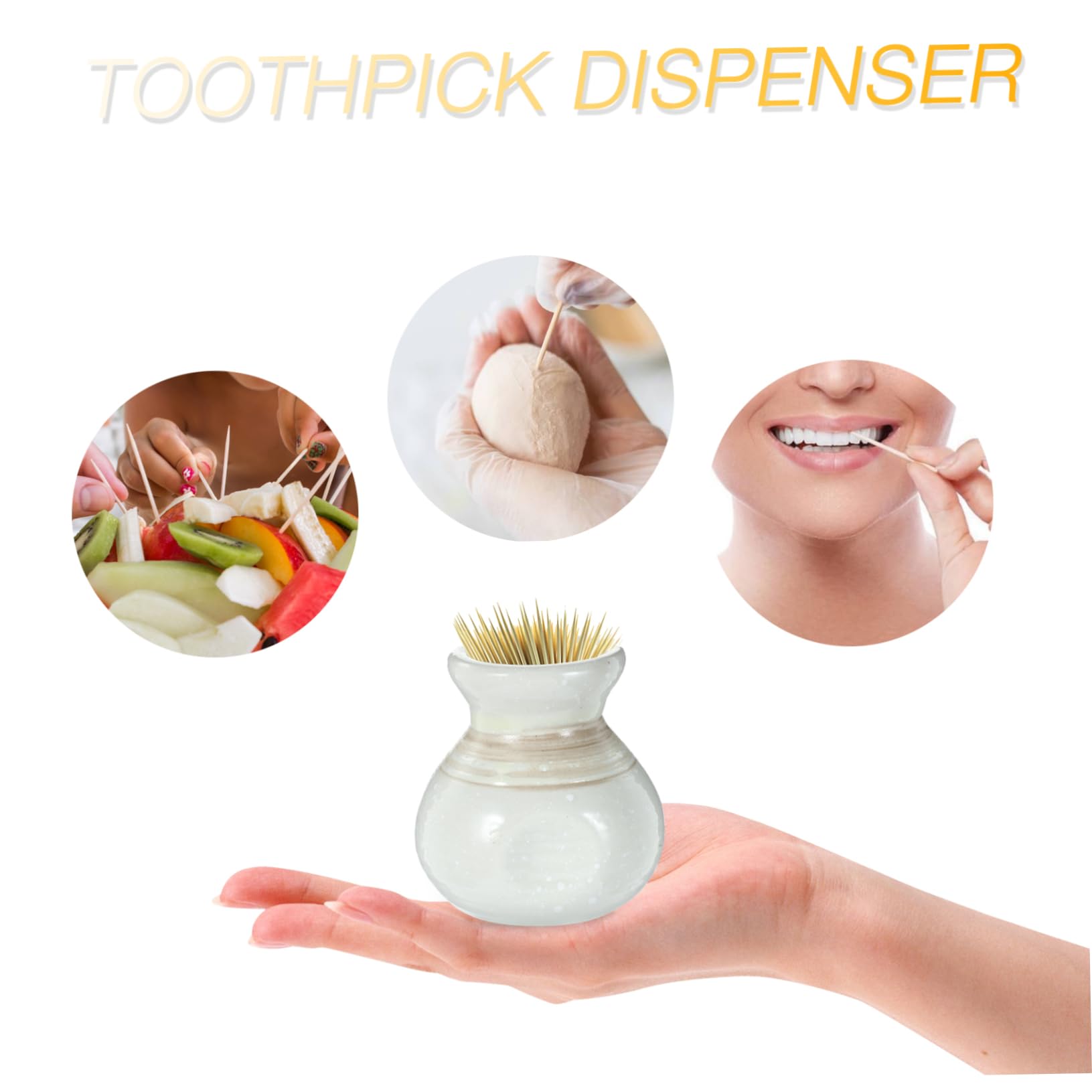 NAMOARLY Box Ceramic Toothpick Jar Automatic Holder Dispenser Toothpicks Decor Cocktail Pick Jar Ceramic Toothpick Pot Exquisite Toothpick Container Ktv Toothpick Jar Ceramics