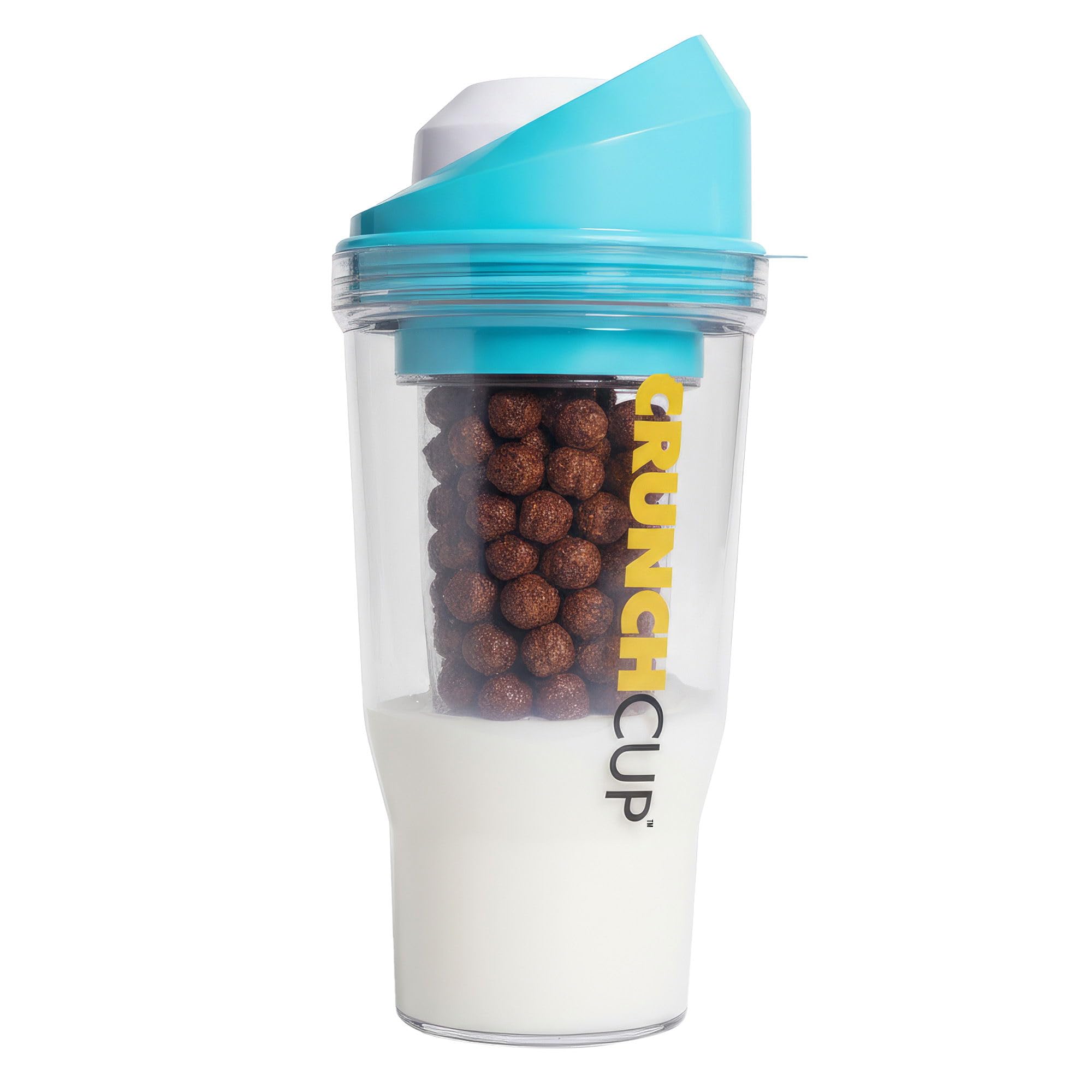 CRUNCHCUP (XL, Blue) - The XL - A Portable Cereal Cup - No Spoon. No Bowl. It's Cereal On The Go. (XL, Blue)