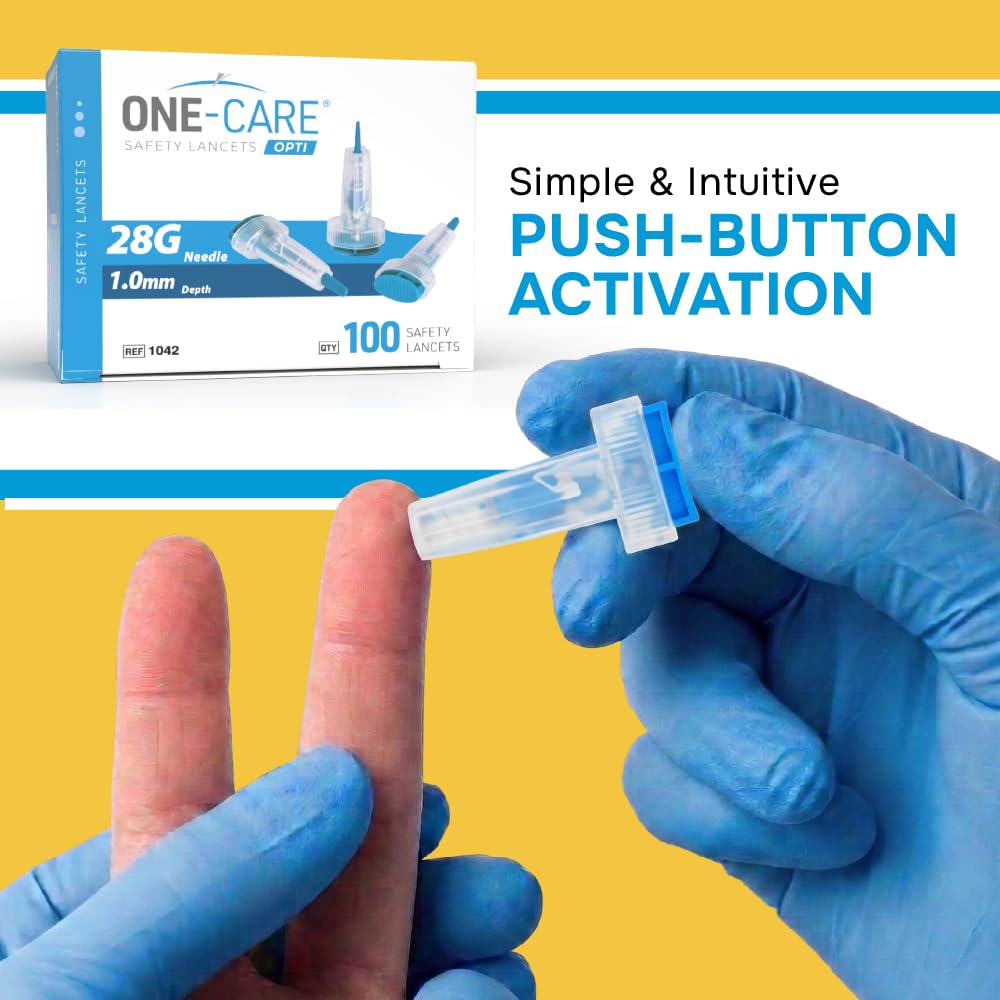 ONE-CARE Opti Lancets - Push Button Safety -4 ONE-CARE Opti Lancets - Push Button Safety -4