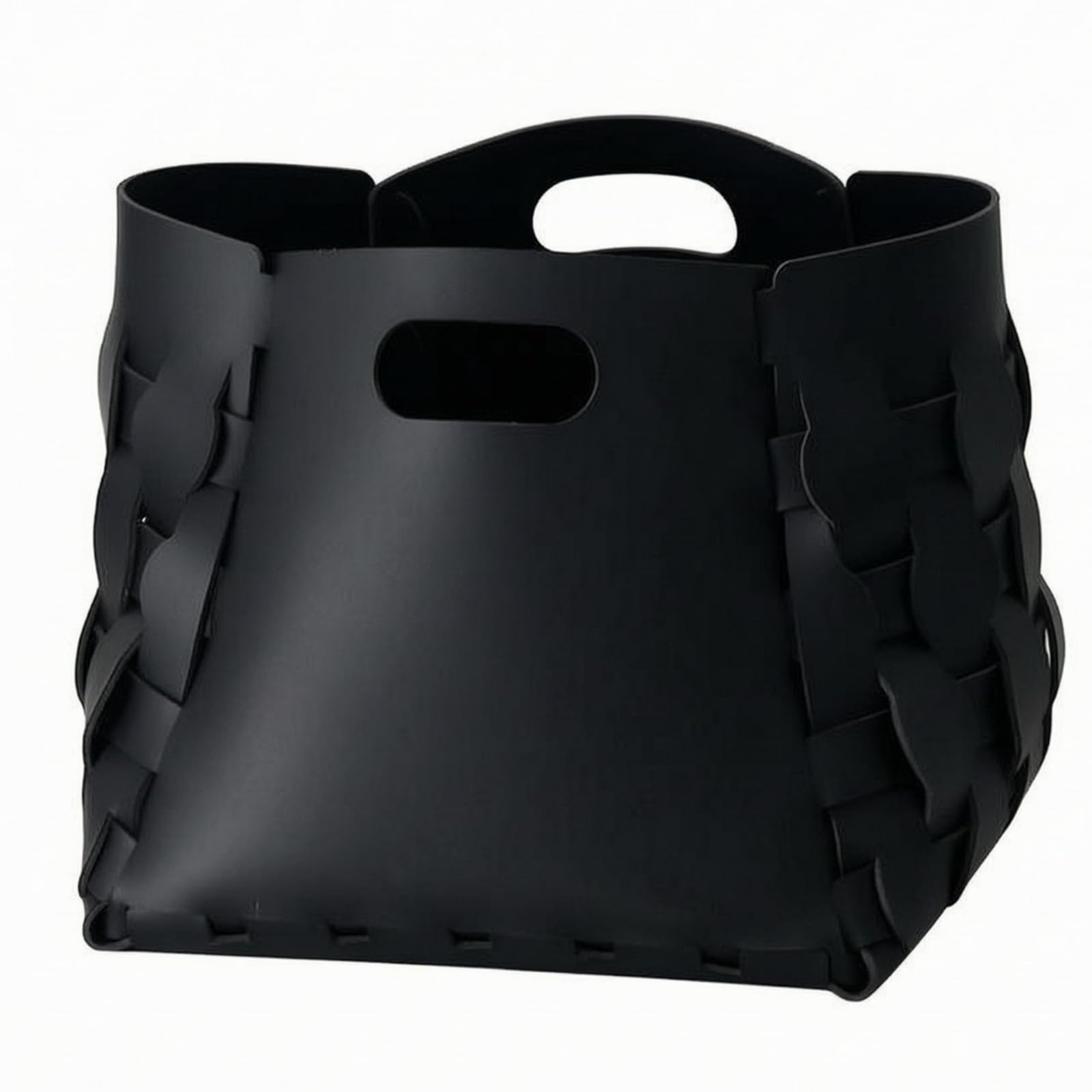 Cesto de Ropa Cesto de Almacenamiento Cesta Organizadora Cesta Plegable de Cuero con Asas Recortadas Adecuado para Ropa Juguetes Sala Hogar, Negro