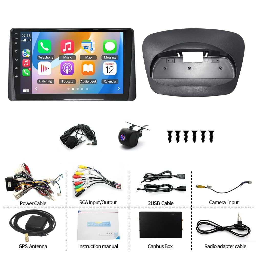 Radio samochodowe 2+64G Android 15 do Renault Megane 3 2009-2014, 9-calowy ekran dotykowy Double Din Radio do Megane 3 Radio Carplay Android Bluetooth WiFi GPS DSP DAB FM AHD kamera cofania Mirror