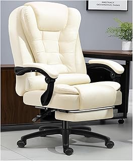Ergonomic Office Chair, Executive Office Chair Computer Home Office Gaming Chair Latex Cushion Comfortable Lift Swivel Chair,Off-White