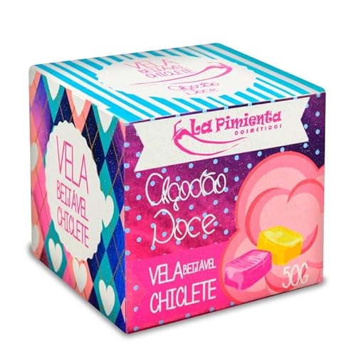 Vela Aromática Perfumada de Massagem Beijável Algodão Doce Chiclete - 50g, La Pimienta
