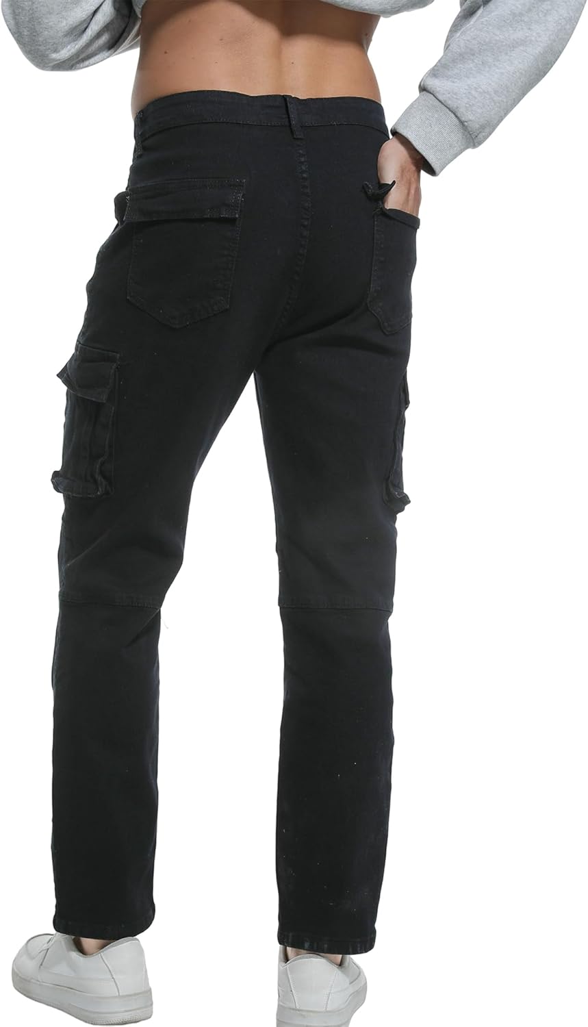 Men's Stretch Jeans - Slim Fit Comfort Denim Pants with | Classic & Cargo Styles Ripped Skinny Jeans - Image 3