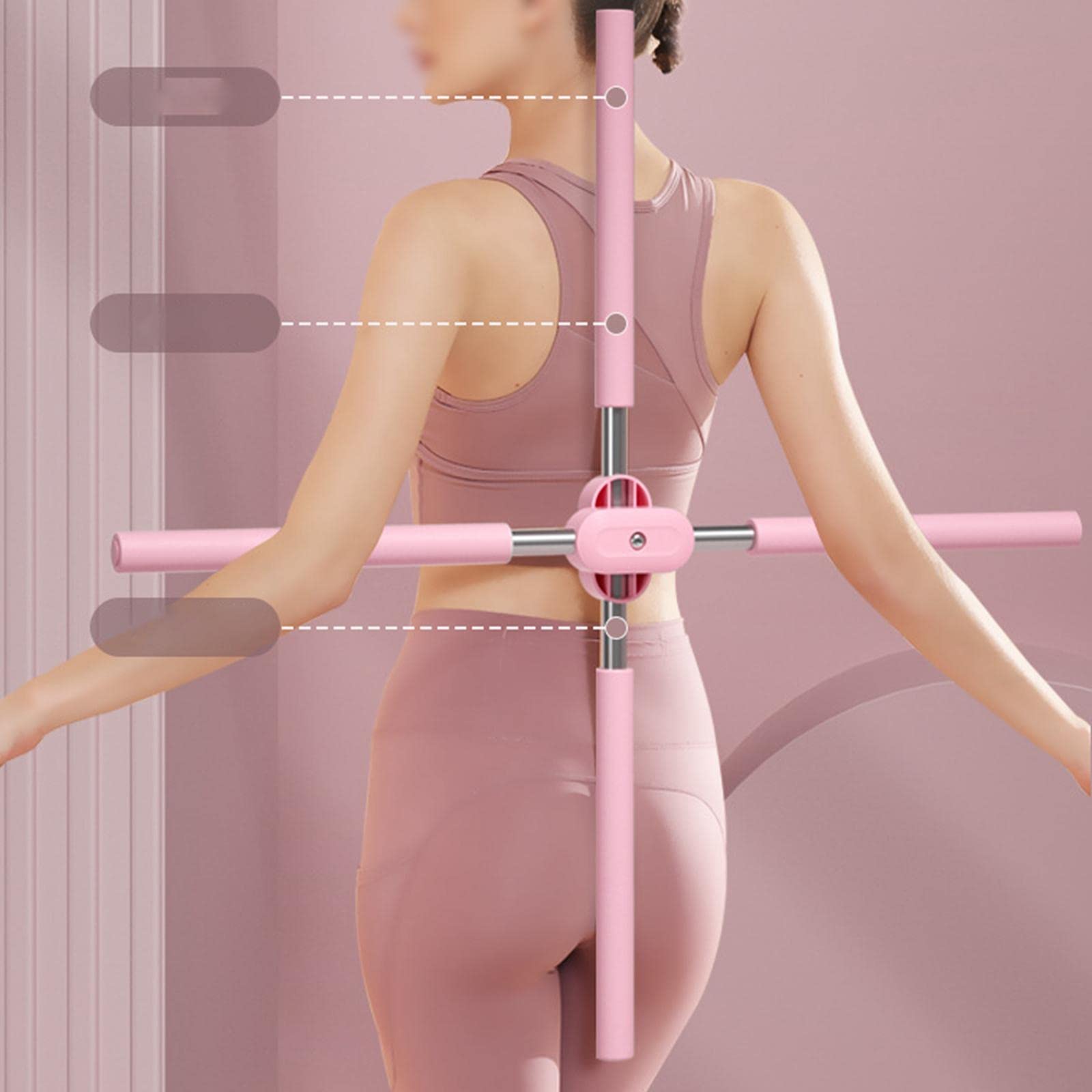 Yoga Stick Open Shoulder Pranayama Stick for Beautifying Gymnasts Dance Pink-image-12