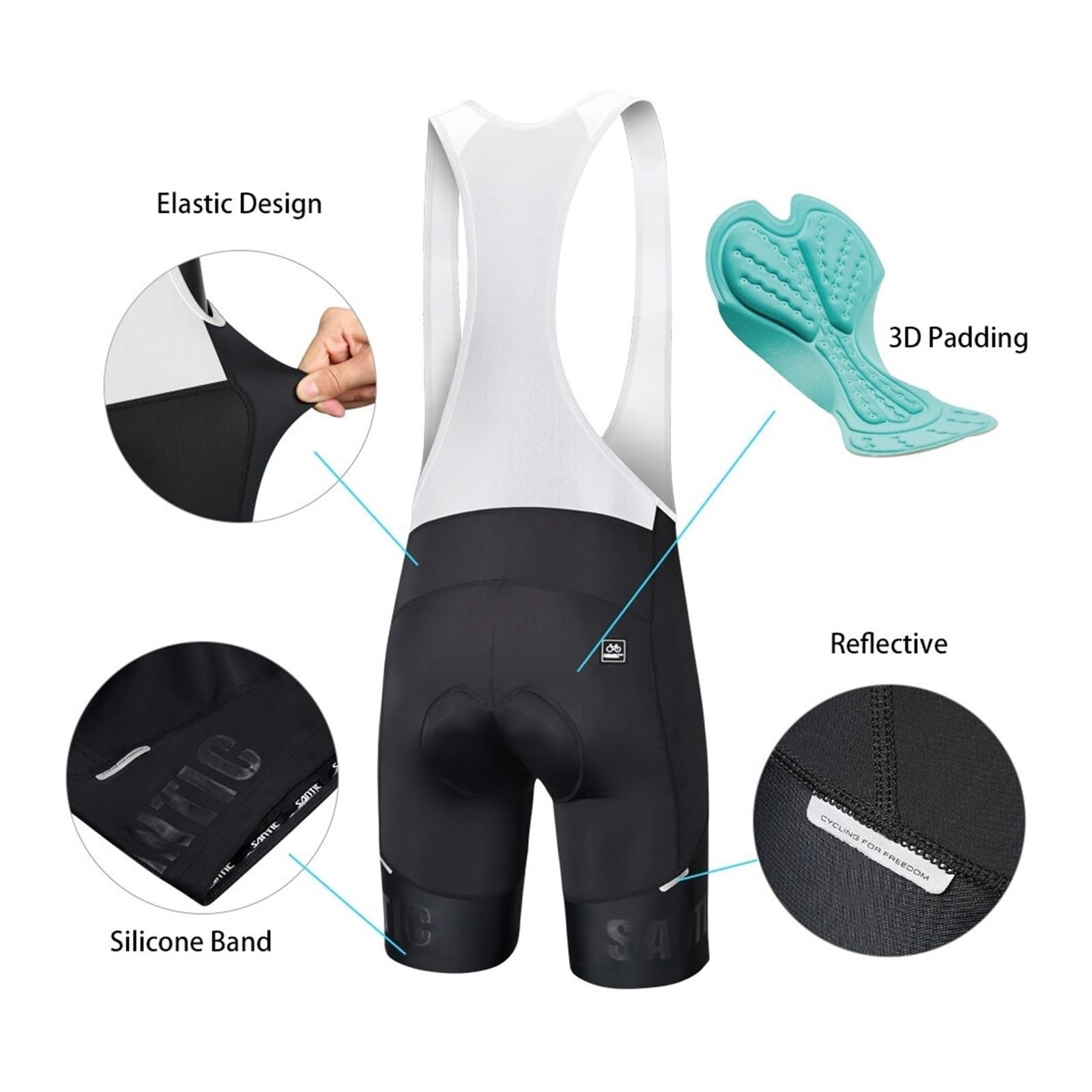 Salopette da Ciclismo Pantaloncini con Bretelle da Ciclismo Pantaloncini da Ciclismo Uomo Bici da Strada Maglia Elastica Traspirante Pantaloncini con Bretella