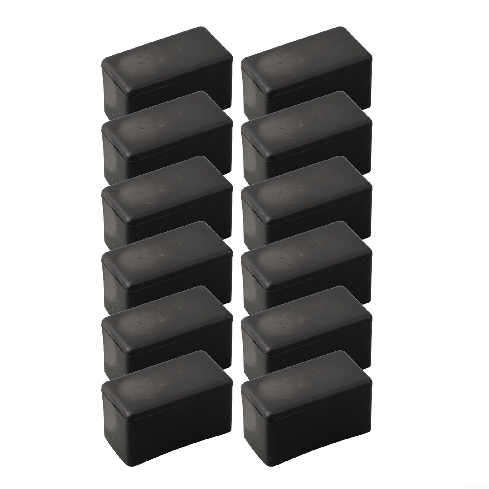 Set da 12 tappi rettangolari in gomma PVC per piedi di mobili, antiscivolo, per piedi di sedia, pattini protettivi per pavimenti in legno, 20 x 40 mm