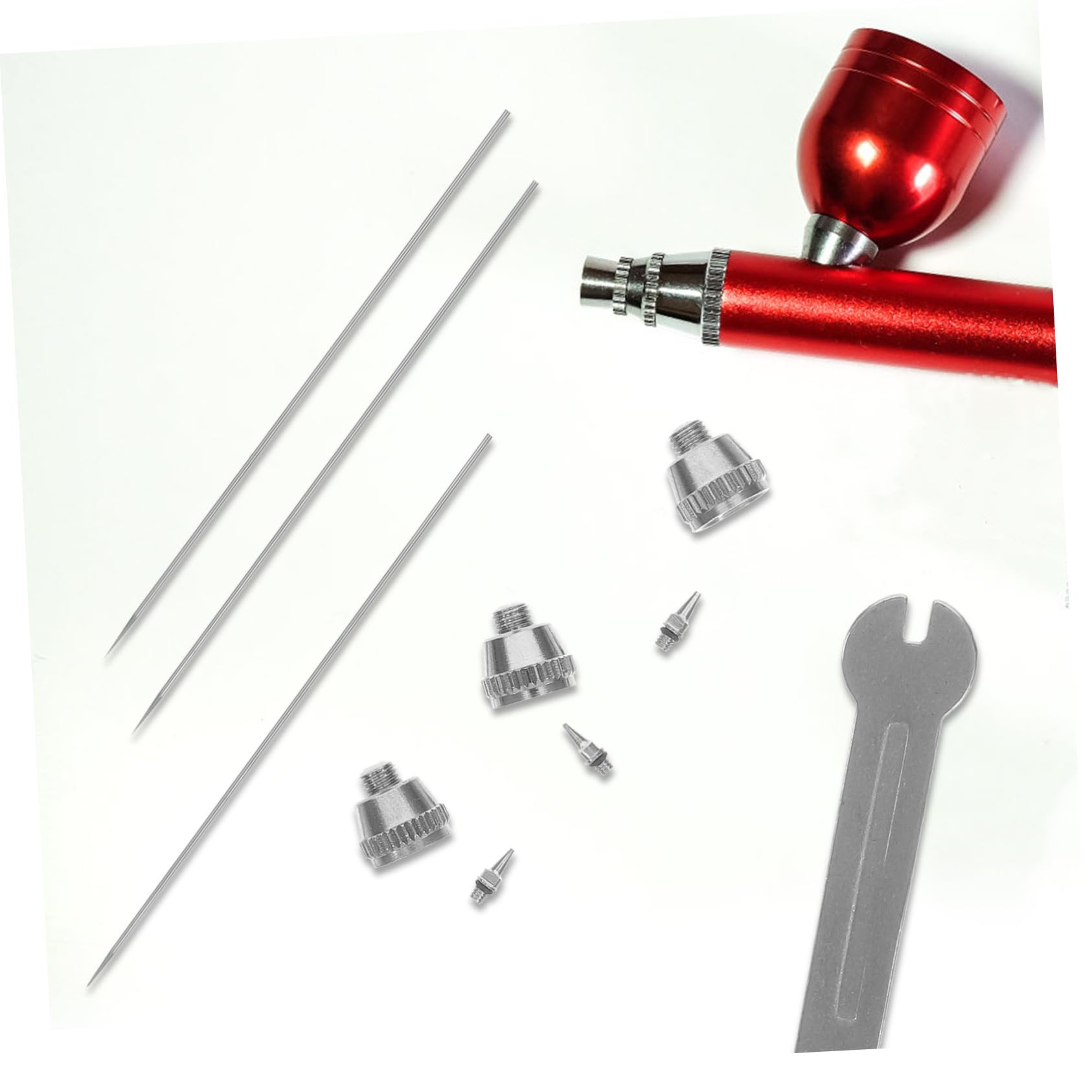 Gadpiparty 5 Set Accessori per Aerografo Ago Dell'aerografo Accessori per Aerografi Kit Tappo Ugello Aerografo Cappuccio Dell'ago Dell'ugello Dell'aerografo Spruzzatore Rame