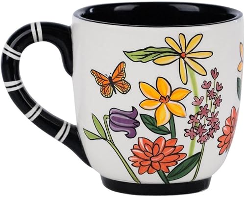 Miniatura 2 de Sweet Home - Taza de café de cerámica de 16 onzas, ideal para bebidas calientes como té, café, chocolate caliente, tazas florales perfectas para