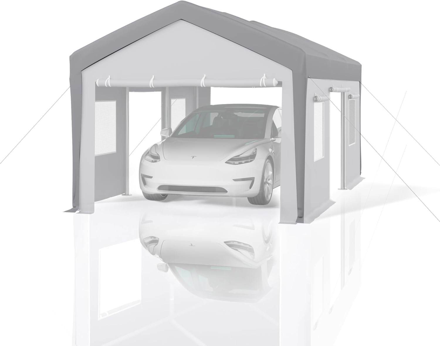 13x20 ft Heavy Duty Carport, Portable Garage Shelter Car Port with 200g PE Waterproof UV-Resistant Tarp Cover, Outdoor Garage Top Canopy Tent Storage Shelter for Car, Truck, Boat (Cover ONLY)