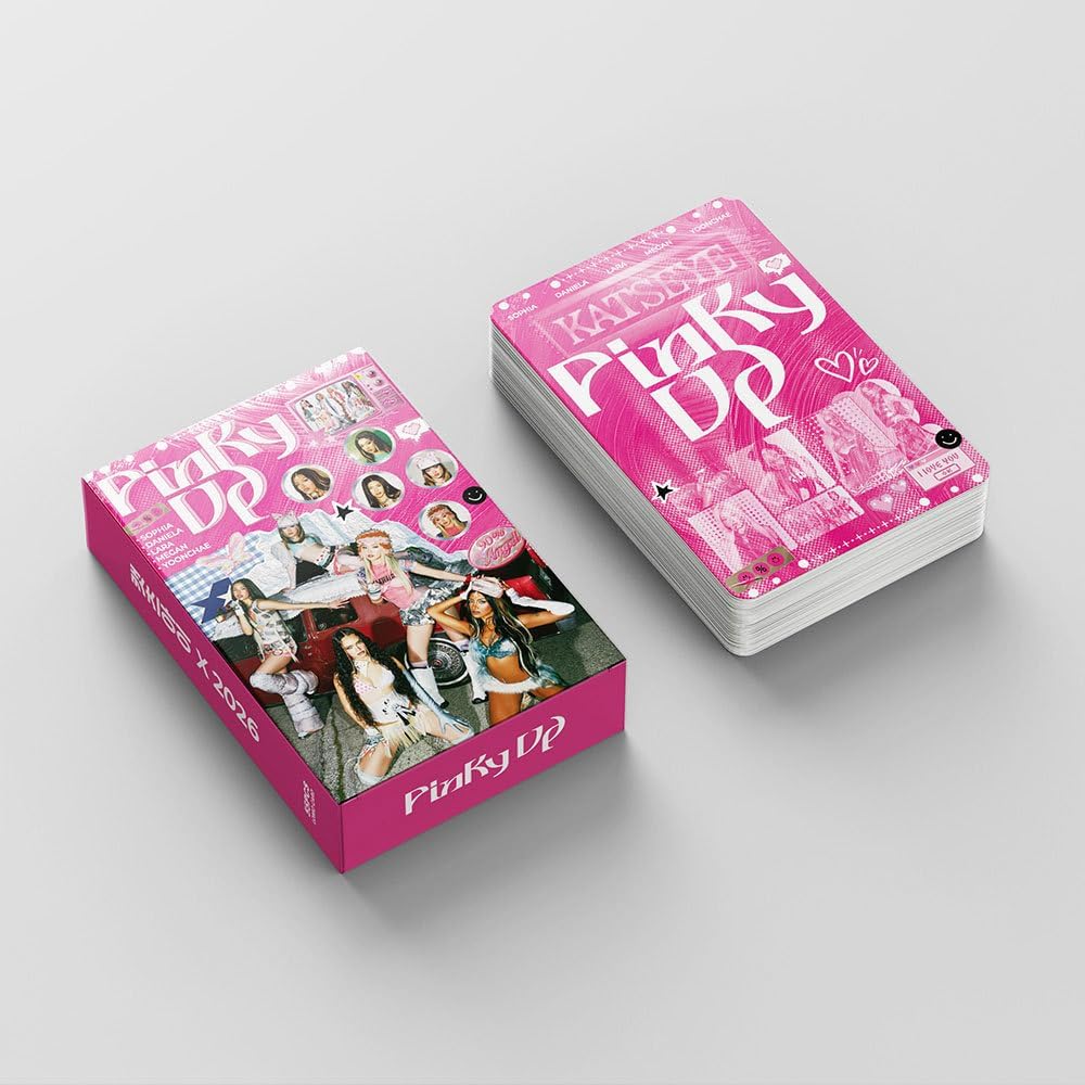 55Pcs Album Pinky UP Photocards Lomo Card Merch Cards Gifts for Boys and Girls Birthdays Party Celebration Decoration