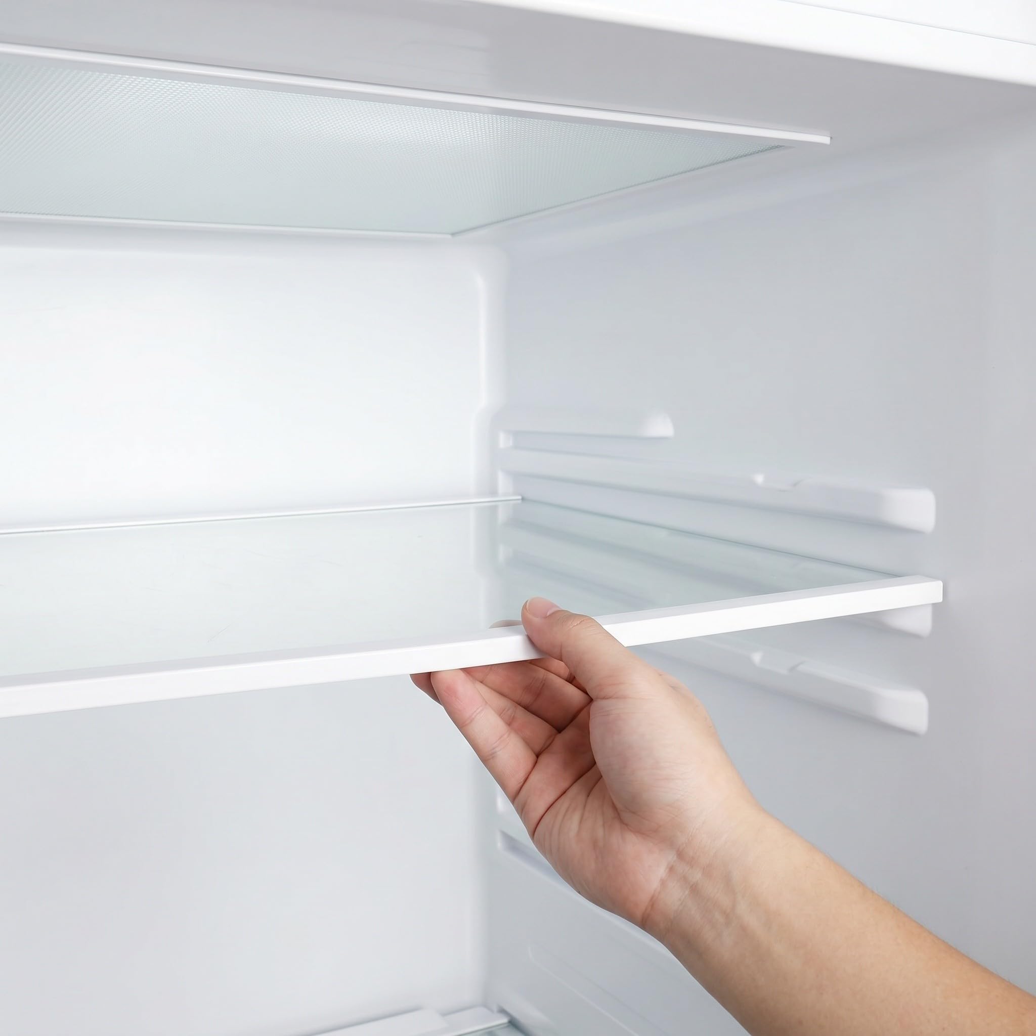 SECFOU Estante de Vidrio Templado para Compartimento de Nevera 44x28, 5 Cm | Borde Doble Recortado, Panel Transparente, Organización de Cocina y Limpieza Sencilla