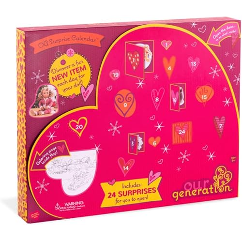 Our Generation – 18-Inch Doll Accessories – Surprise Calendar – Christmas Accessory Advent Calendar – Pretend Play 3+ Years – 37 Pieces Set