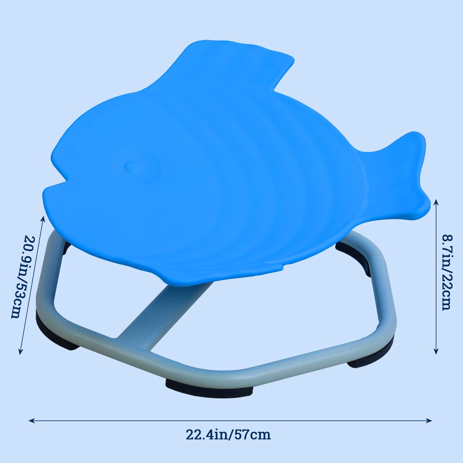 Masiunoz Children's Rotating Sensory Toy, Carousel Sensory Seat, Fish-Shaped Toy, Enhances Body Coordination, with Non-Slip Feet, Bright Colors, for Children from 3 Years Old, Weight Capacity 100 Kg