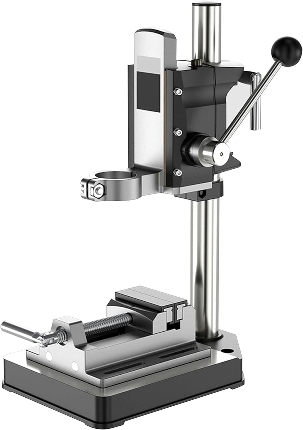 FLTRGO Benchtop Drill Presses, Drill Press Stand for Hand Drill, Drill Press Stand with Vise, Adjustable Drill Press Work Station Workbench Wood Drilling Machine for DIY