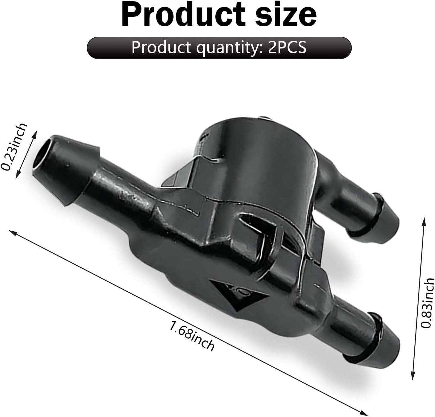 MLY 2PCS Windshield Wiper Washer Check Valve, 3 Way 3 Port Cleaning Nozzle Replacement 8532128020, Wiper Spray Pipe Cleaning Connector Nozzle Hose Accessory, Compatible with Toyota Lexus (Black)