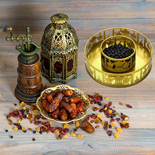 Honeydak 3 Pcs Ramadan Serving Trays Eid Mubarak Round Metal Food Trays Crazy Night Islam Eid Mubarak Plates Food Storage Containers for Eid Islamic Muslim Activity Party Favor, Gold Honeydak 3 Pcs Ramadan Serving Trays Eid Mubarak Round Metal Food Trays Crazy Night Islam Eid Mubarak Plates Food Storage Containers for Eid Islamic Muslim Activity Party Favor, Gold