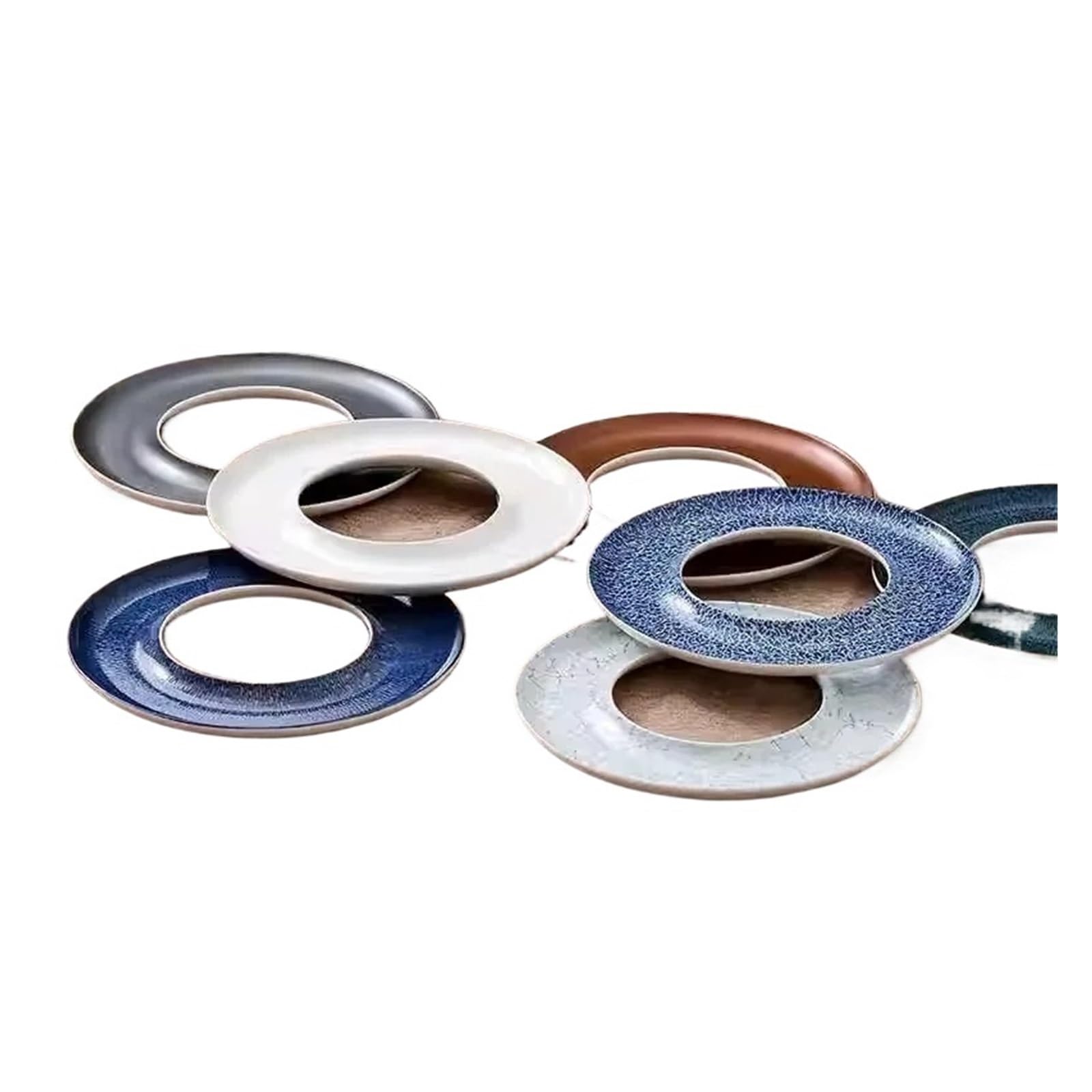 Plato circular for servir, plato for aperitivos y postres de Sushi Sashimi for vajilla de restaurante y hogar(E 12inch)