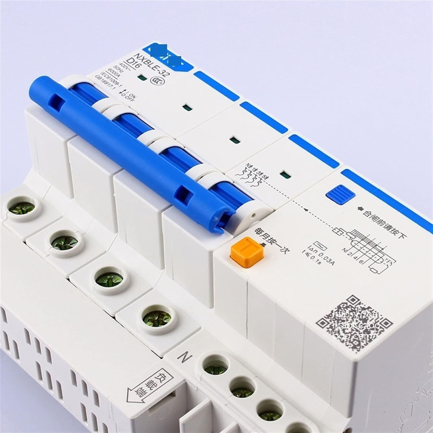 Circuit breakerAC230/400V N X B LE-32 4P Residual Current Device D 6 10 16 20 25 32A Type D Earth Leakage Circuit Breaker 1Pcs (Size : 4P, Color : 6A) (Color : 10A, Size : 4P)