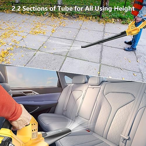 Image of 20V Cordless Leaf Blower Battery Powered Leaf Blower 290CFM /135MPH | Dual Batteries & Fast Charger | Lightweight, Balanced Design for Yard, Patio, Garage