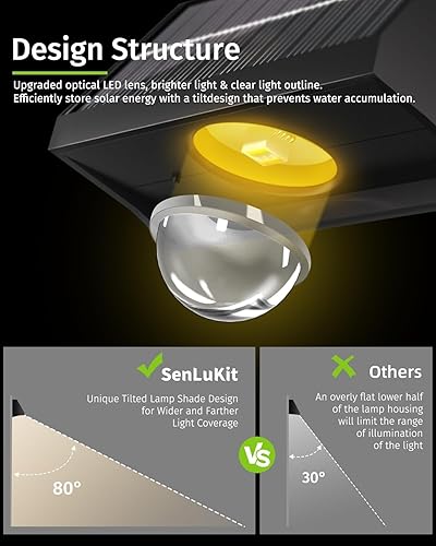 Miniatura 8 de Luces solares para valla al aire libre, impermeables, de alto brillo, luces LED para cubierta, 7 modos, blanco cálido y frío, luz de pared RGB