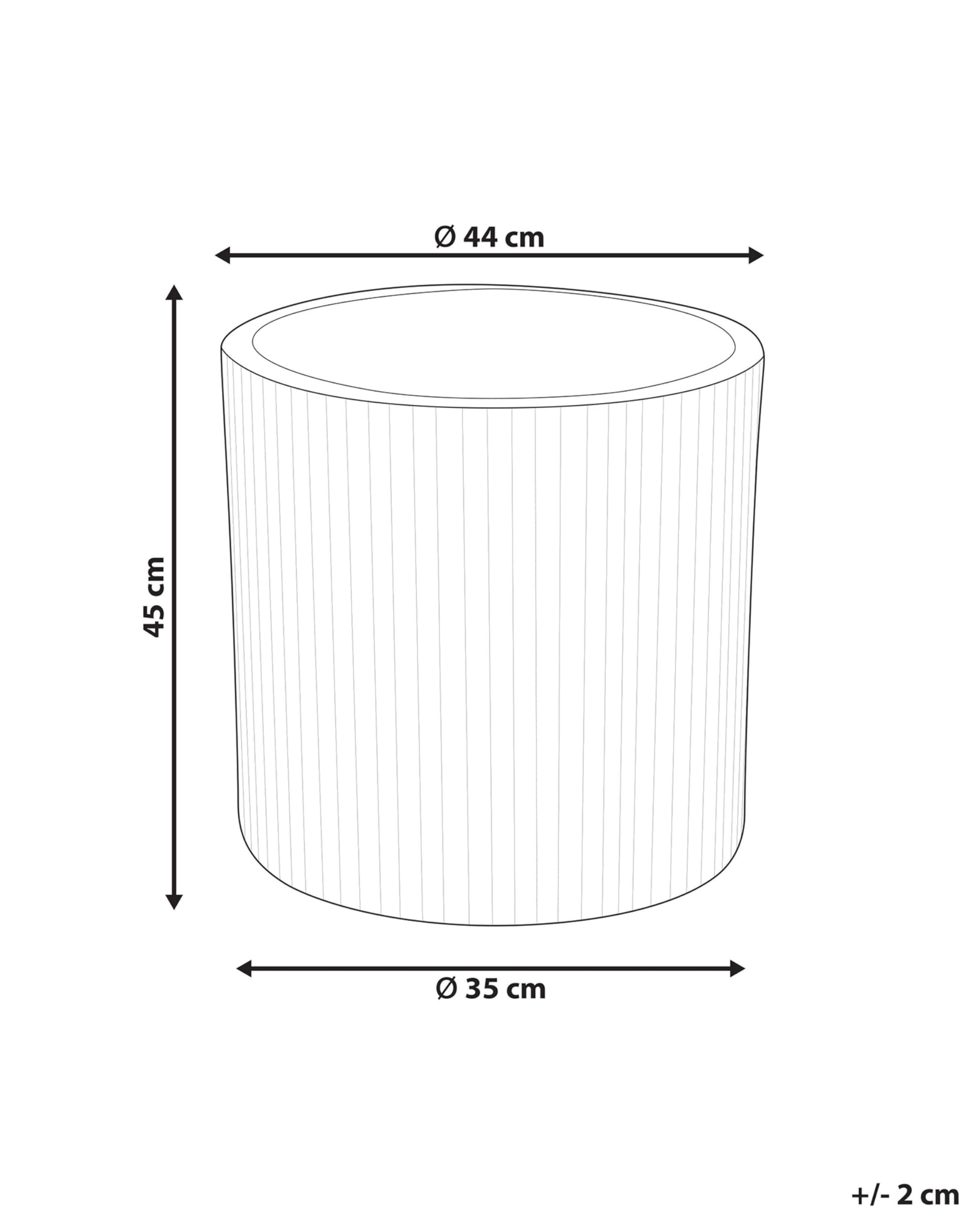 Blumentopf Ton und Glasfaser weiß rund 45 x 45 x 45 cm mit Rillen modern Oreoi