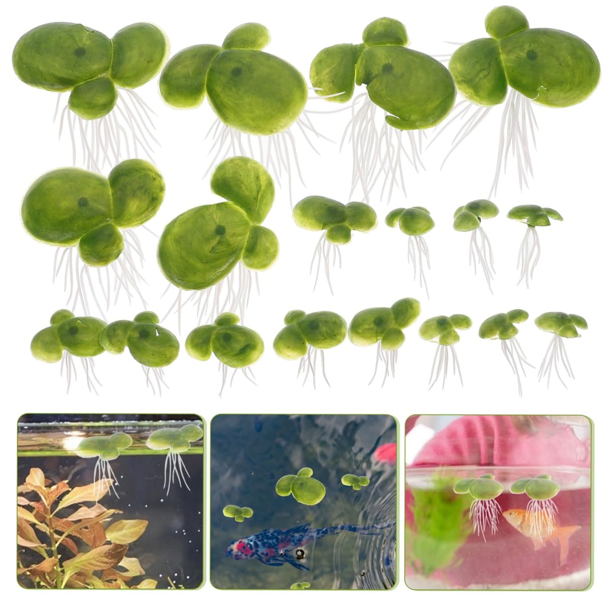 Sarini 72pcs Mini Artificial Floating Plants for Aquarium Decoration Pond Floating Leaves Plastic Water Plants for Fish Tank DIY Decor - Image 4