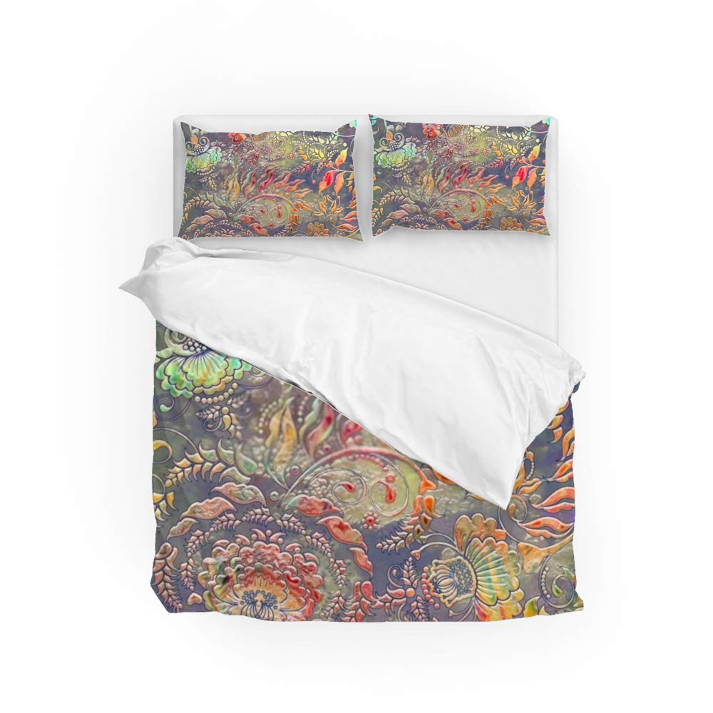 Housse de couette motif floral arc-en-ciel pour illuminer votre chambre parentale
