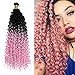 Produktbild Hair Extensions Water Wave Braids Bundles Afro Kinky Haarverlängerung Closure Crochet curly Schwarz bis Pink 14"(35cm)-100g