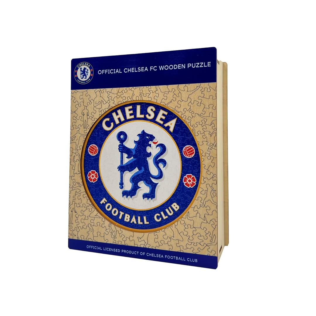 Iconic Puzzles, Chelsea Logo, Prodotto ufficiale, Puzzle di Legno per Adulti e Bambini, Legno 100% Sostenibile, Taglia S 150 Pezzi