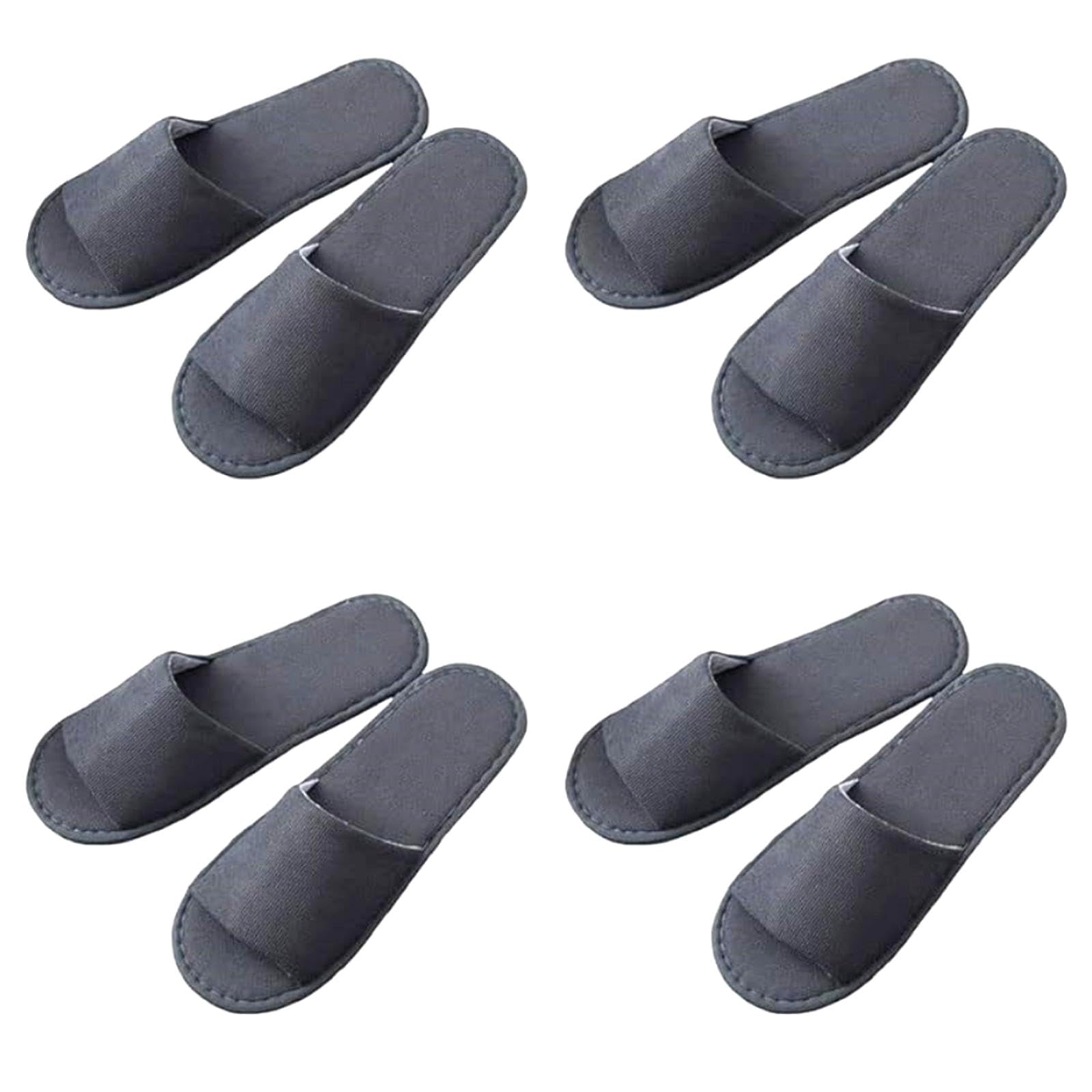 Kiuiom Hotelslippers, gastenpantoffels, badpantoffels, 4 paar pantoffels voor hotel, spa, thuis, gasten, reizen, dames en heren, wit, 32 EU 3X-Smal
