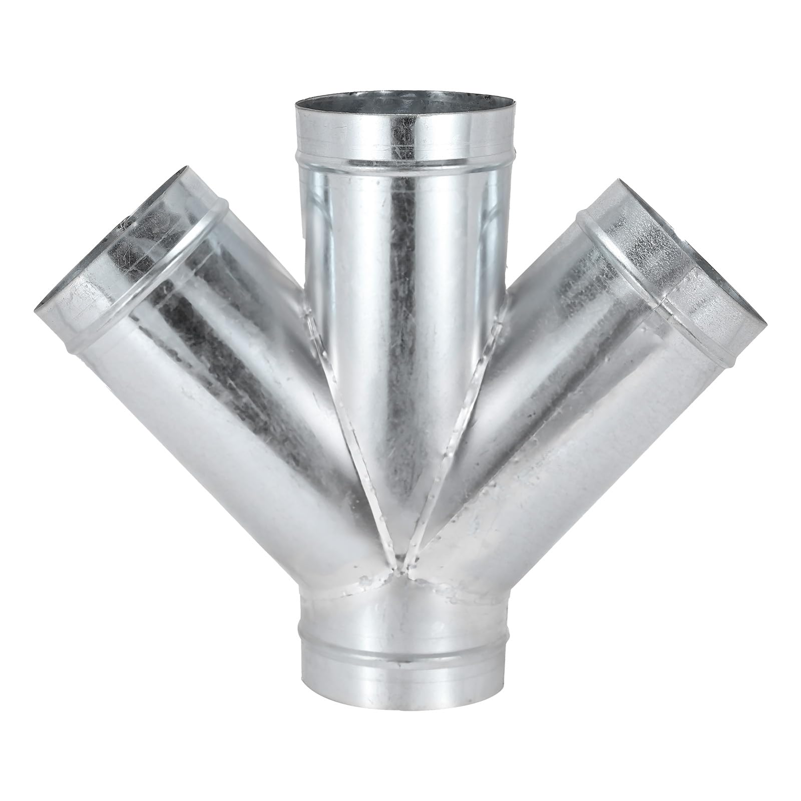 PATIKIL 5 Inch 4 Way Duct Connector, Galvanized Steel 45 Degree W Shape Ducting Splitter Air Vent Duct Hose Exhaust Pipe Adapter Dust Collection Fitting for HVAC Dryer Systems