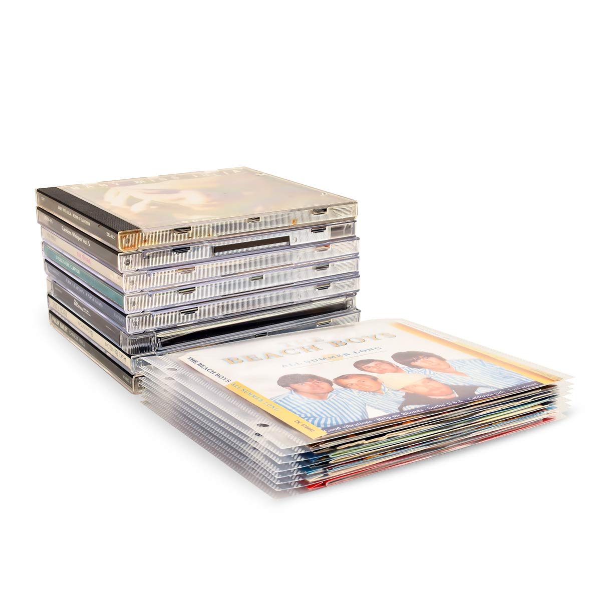 3L Es 10294 - Funda para Almacenaje de CD y Carátula con taladros para archivo, transparentes, 100 unidades