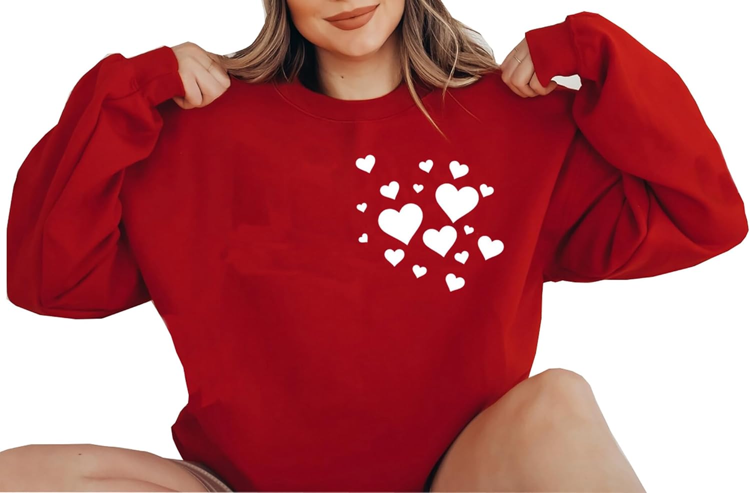 LLHXRUI Valentine's Sweatshirt for Women Cute Love Heart Shirts Casual Long Sleeve Valentine Tshirt Clothes Tops - Image 5