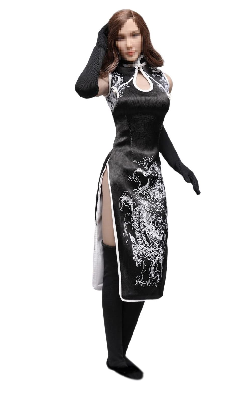 Accessoire Cheongsam 1/6 Dragon Noir ZYTOYS Figurine Féminine