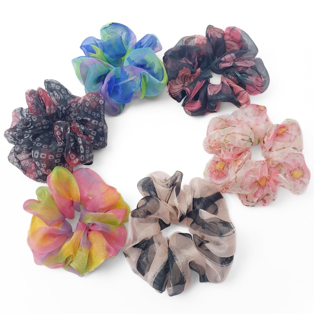 Organza Scrunchies for Women, Gift hamper for Women, same colors as image-image-34