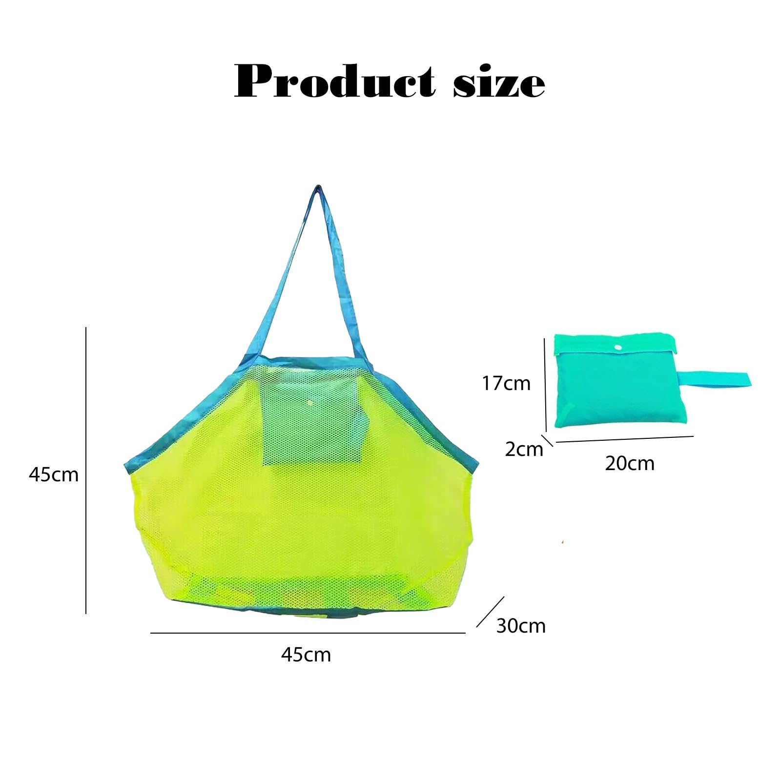 Grand Sac En Filet Pour Jouets De Sable - Sac De Plage Portable - Vert - Réutilisable - Filet D'été Pour Enfants - Vacances En Famille