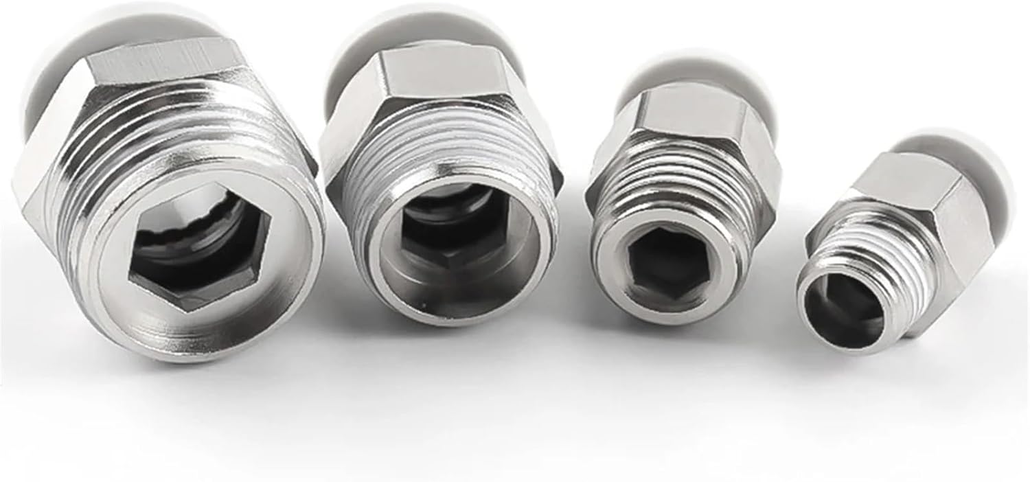 PC Pneumatic Quick Coupling Hose Air Tube 4 6 8 10 12mm Quick Coupling Male Thread 1/4" 1/2" 1/8" 3/8" BSPT PC 8-02 10-02(PC10-04)