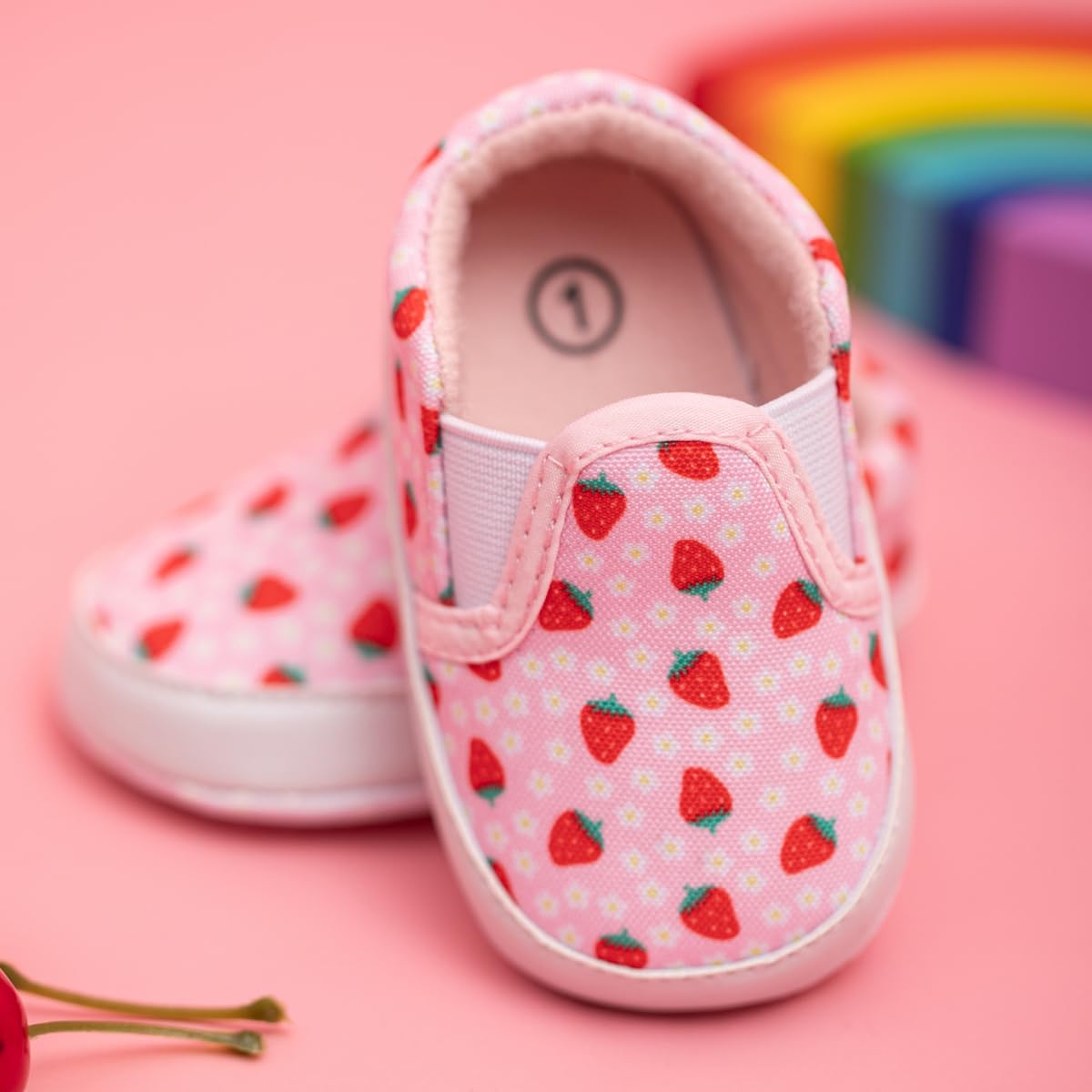 ohsofy Morbido Neonato Ragazzi Ragazze Canvas Sneaker Bambino Slip On Antiscivolo Neonato Primi Camminatori Candy Scarpe per 0-18 Mesi