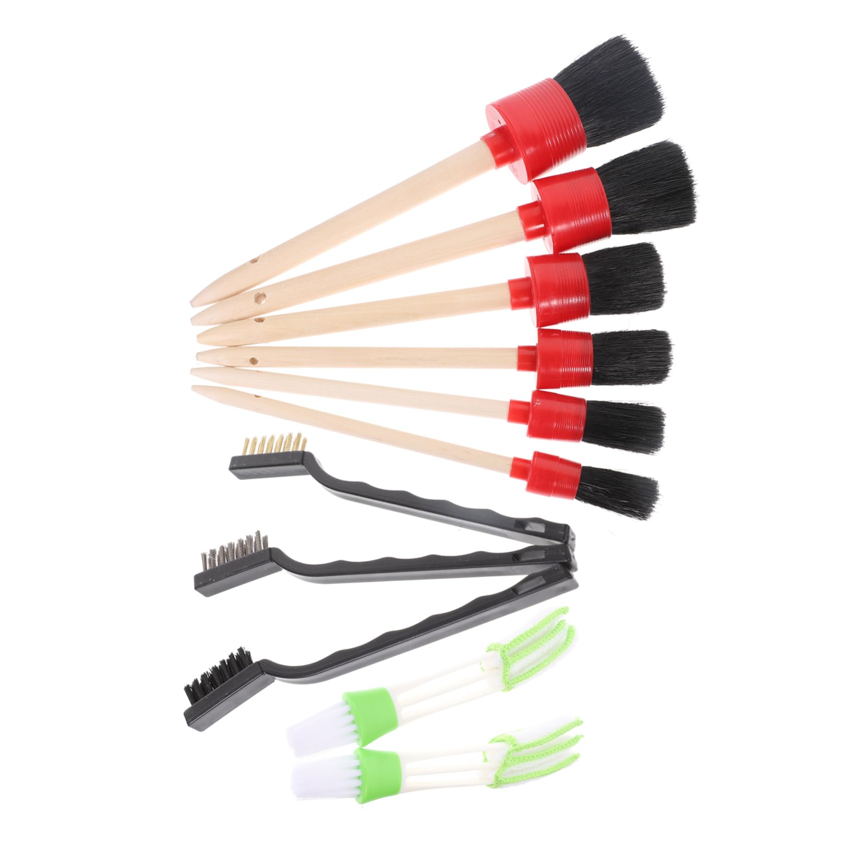 PRETYZOOM Car Detailing Brush Set 11 Pieces Vehicle Interior Cleaning Kit Material Ergonomic Handle Easy to Use