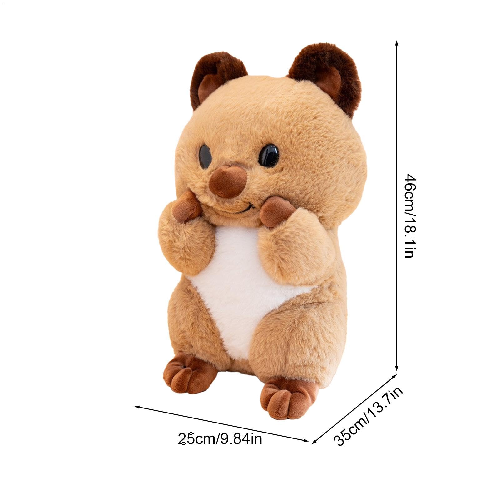 Animale di peluche Quokka, cuscino di peluche Quokka,Giocattolo con statuetta Quokka in peluche abbracciabile | Peluche di peluche Comodo cuscino per animali al tatto per ragazze Ragazzi Bambini Bambi
