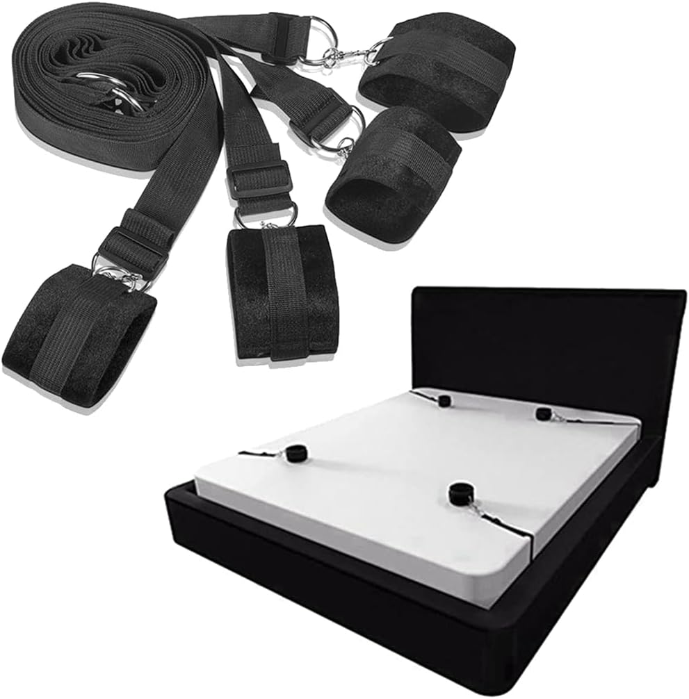 Female Toy for Bed Sex Resistance Bands with Ankle Strap Men Restraint Kit for Couples Under King Bed Sex Ties for Ankles and Wrists for King Size Bed Under Mattress Resistant Straps Adult Sweatshirt