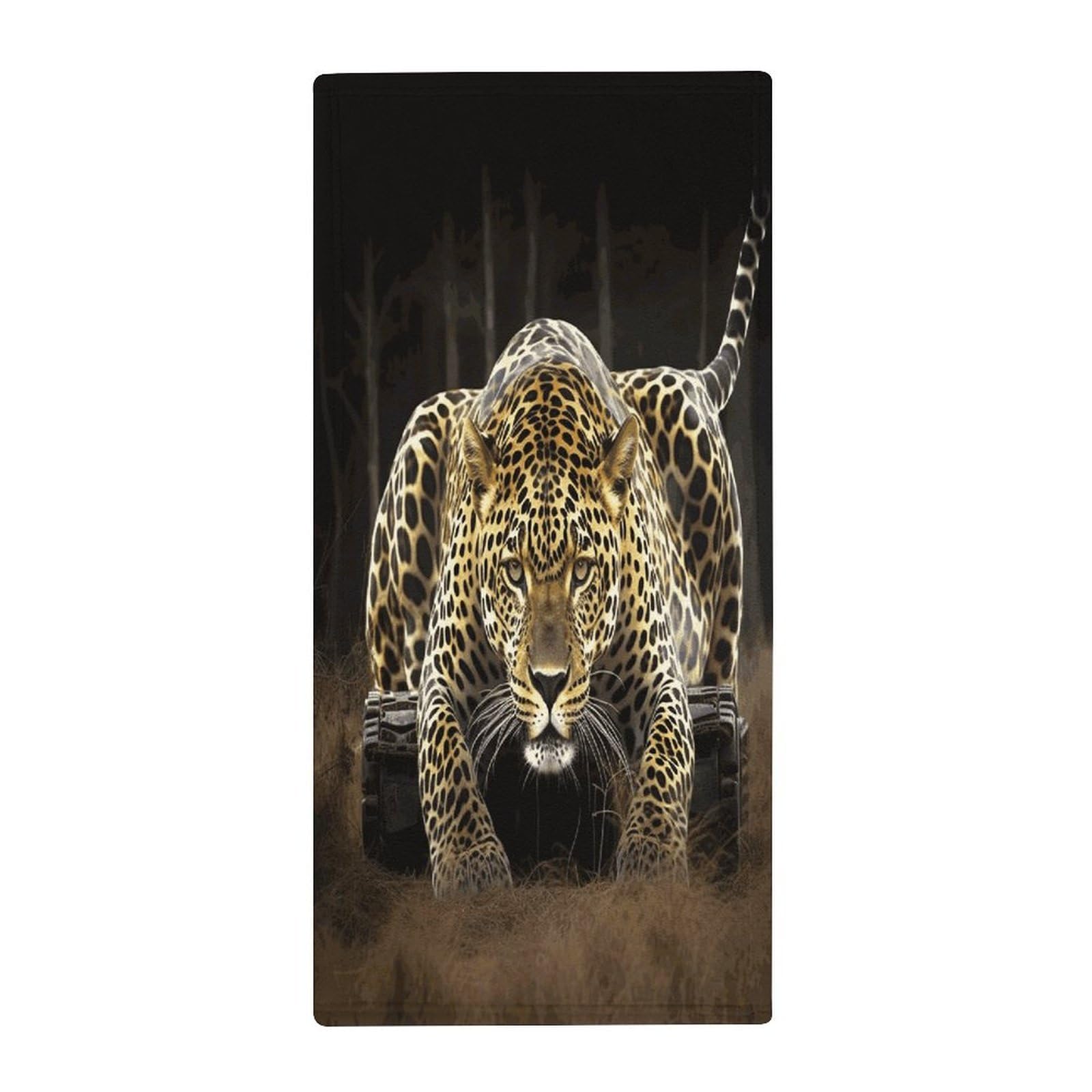 FekiLoot Leopard2 Hand Towels Coral Velvet Highly Absorbent Towel,Classic Luxury Printed Hand Towels Soft Hands Face Towel for Bathroom Kitchen Salon Workout 13.8 X 28.7 in