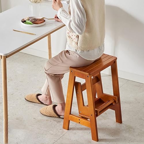 Miniatura 6 de Bidesen Flip N' Step Taburete de madera  pino macizo, antideslizante y plegable, taburete de seguridad para niños para cocina, baño, estante de