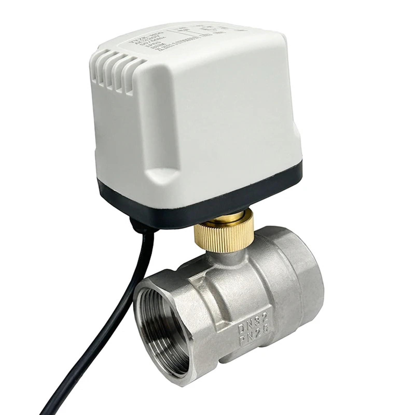 Dubatawin 24Vdc-Cr04 Dn15 Dn20 Dn25 Dn50 2 Way Ip65 Waterproof Motorized Ball Valve 12V 24V 220V 3-Wire Control Stainless Steel Electric(,Dn40)