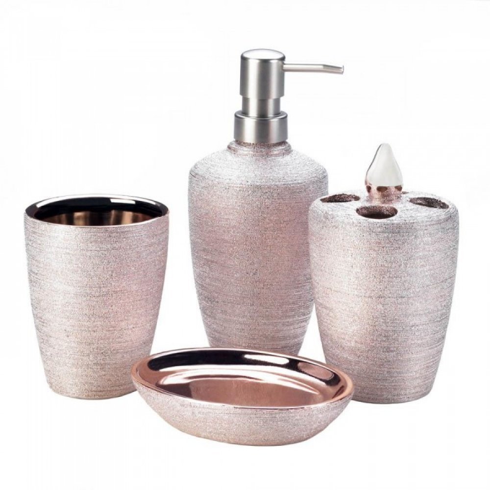 Accent PlusGolden Shimmer Bath Set-Valentines Gift, Rose Gold
