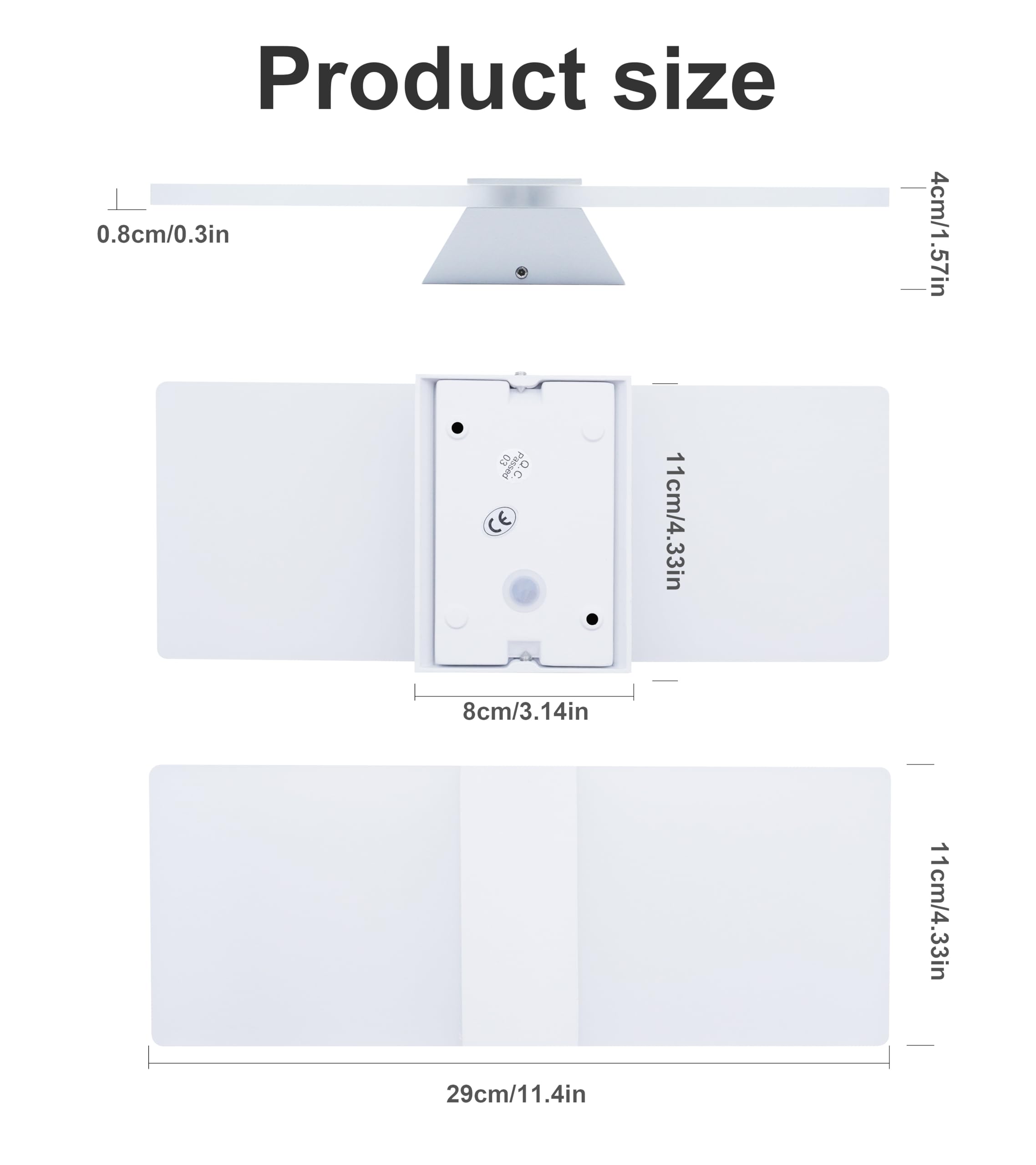 KICAAO 2 Stück Wandleuchte 12W 3000K Acryl LED Wandleuchte Moderne Warmweiß für Flur Wohnzimmer Schlafzimmer Und andere Indoor-Szenen Nicht dimmbar
