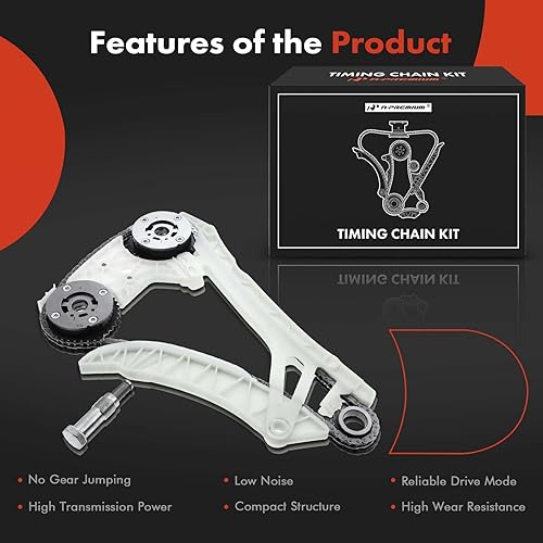 Miniatura 7 de A-Premium Kit de cadena de distribución del motor con tensor [compatible con DOHC, 4 cilindros 2.0L, 6 cilindros 3.0L] compatible con BMW [2,3,4,5