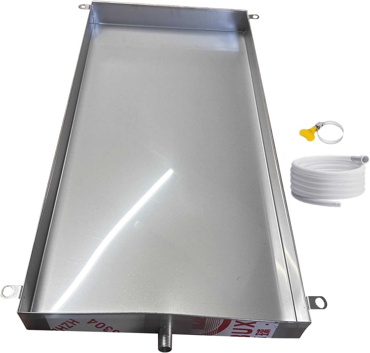 Heavy Duty 304 Stainless Steel HVAC Drain Pan - AC Condensate Drip Tray with Drain Hose, Leak Prevention for AC Units, Garages, Laundry Areas (40x120cm / 16x47in)